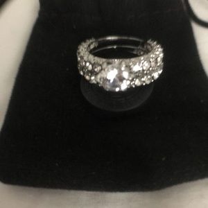 White Saffire Wedding Ring Set.